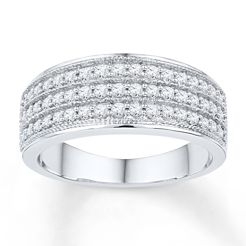 Anniversary Band 1/2 ct tw Diamonds White Gold Plated