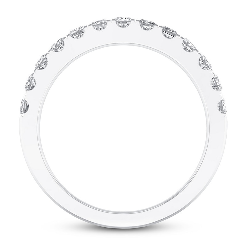 Certified Diamond Anniversary Band 1 ct tw White Gold Plated