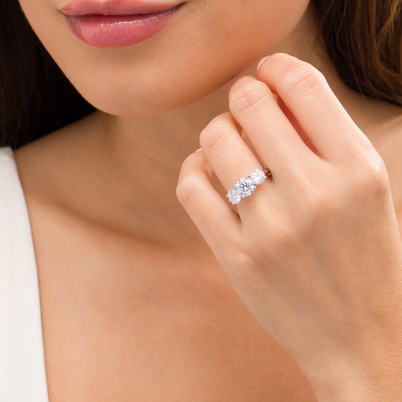 3 CT. T.W. Certified Lab-Grown Diamond Past Present FutureÂ® Engagement Ring in 14K White Gold (G/SI2)