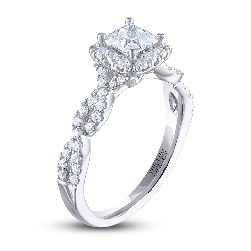 THE LEO Legacy Lab-Created Diamond Princess-Cut Engagement Ring 1-1/6 ct tw White Gold Plated