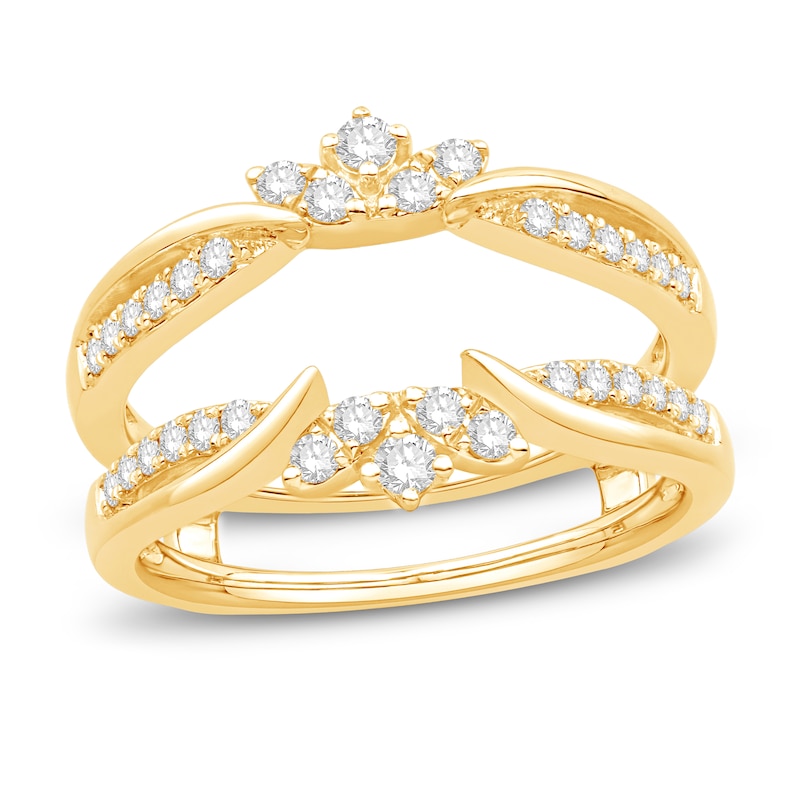 Diamond Enhancer Ring 3/8 ct tw Round-cut Yellow Gold Plated