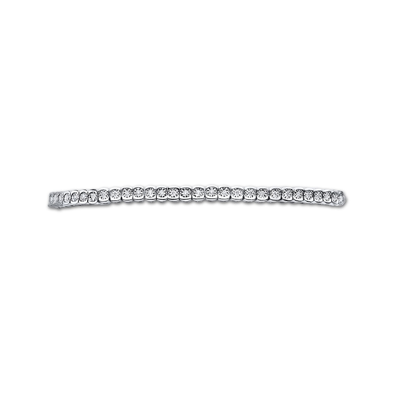 Diamond Bolo Bracelet 1/4 ct tw Round-cut White Gold Plated