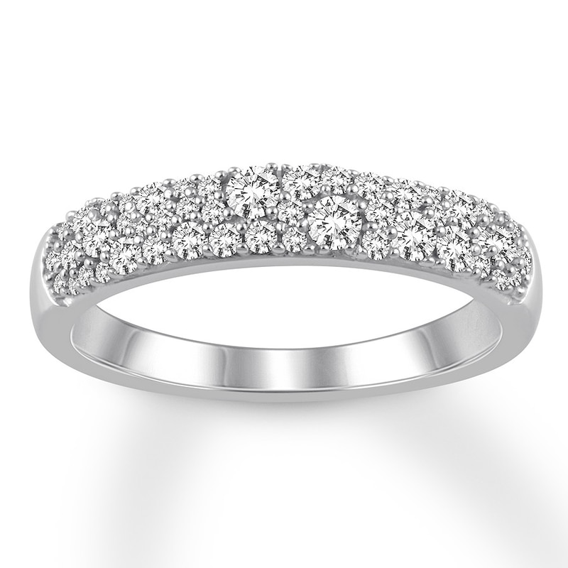Diamond Anniversary Band 1/2 ct tw Round-cut White Gold Plated