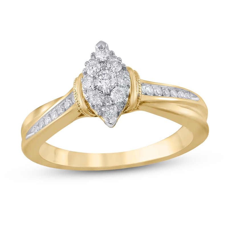 Diamond Engagement Ring 1/3 ct tw Yellow Gold Plated