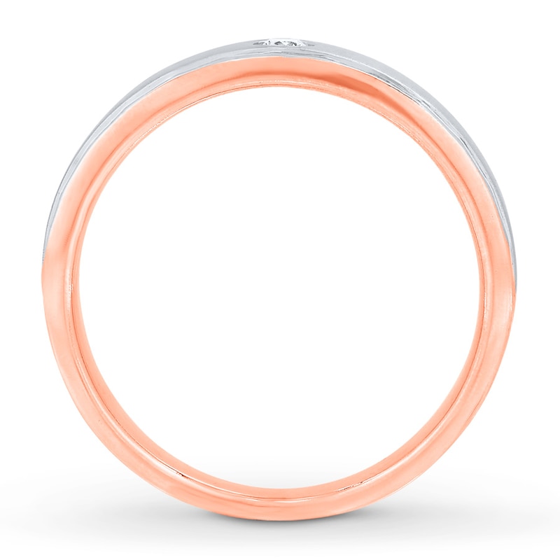 Men's Band 1/15 Carat Diamond Rose Gold Plated