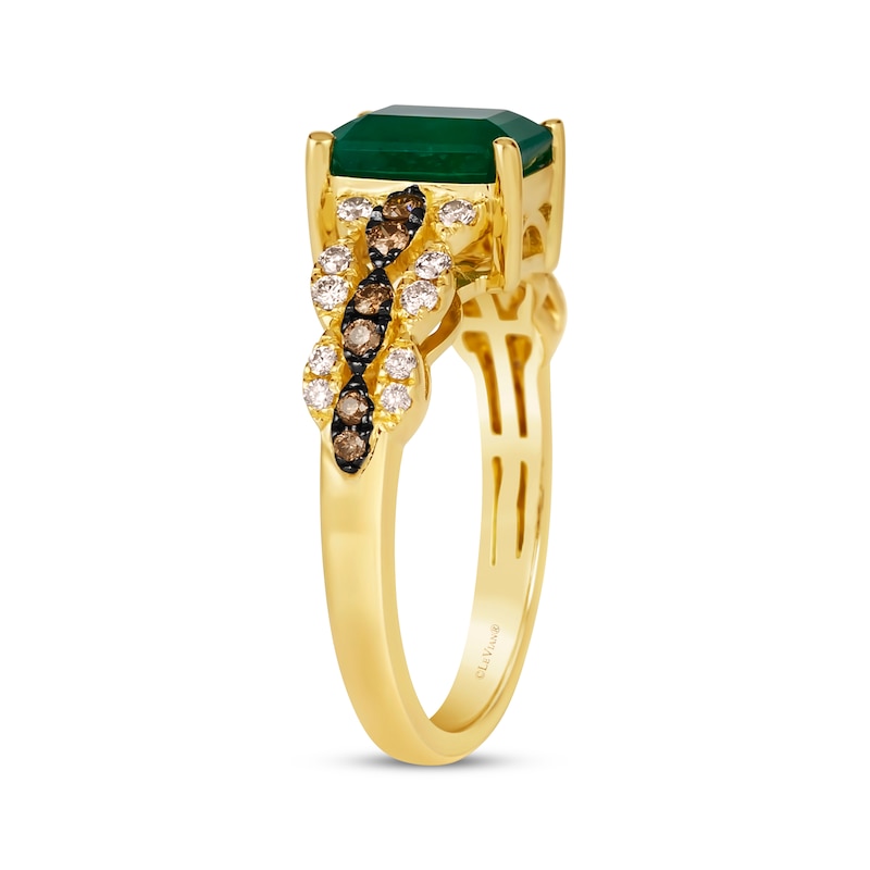 Le Vian Venetian Mosaic Emerald Ring 1/3 ct tw Diamonds Honey Gold Plated