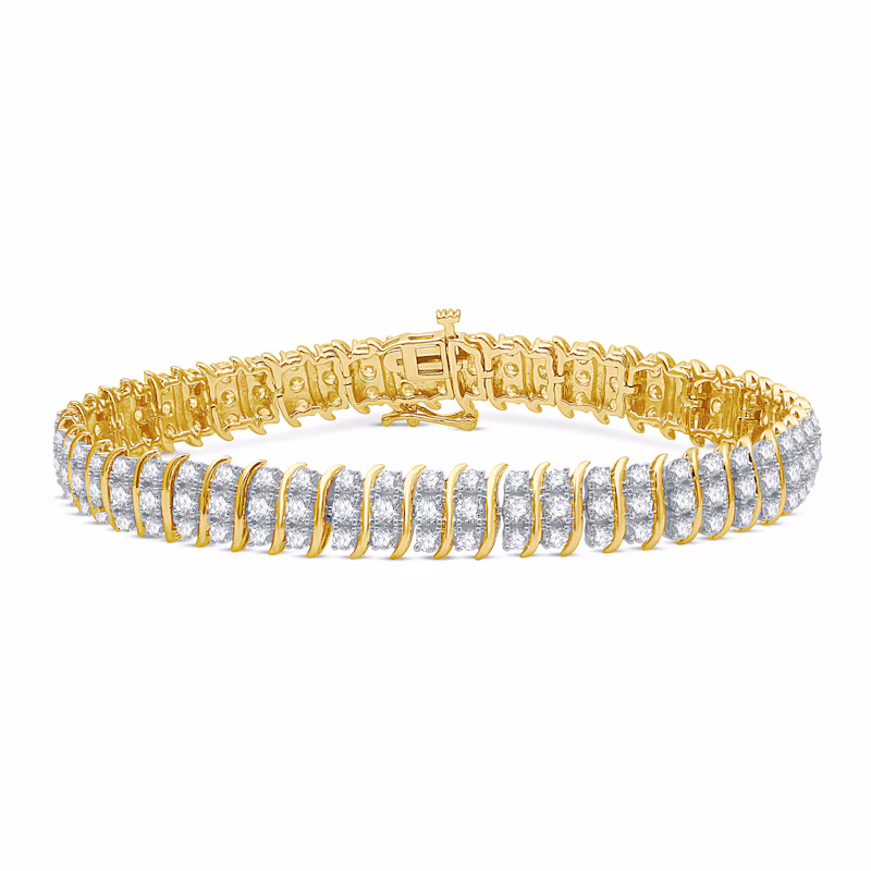 Diamond Bracelet 5 ct tw 10K Yellow Gold 7.5"