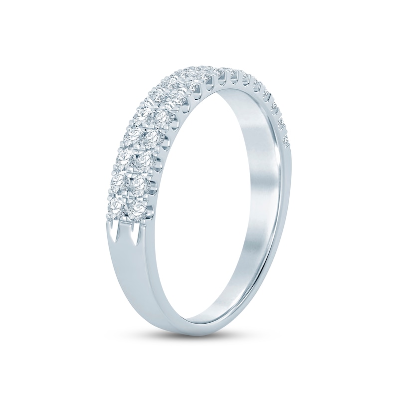 Diamond Anniversary Ring 1/2 ct tw Round-cut White Gold Plated