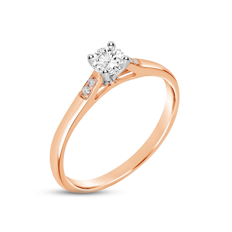 Diamond Engagement Ring 1/3 ct tw Round-cut Two-Tone Gold Plated