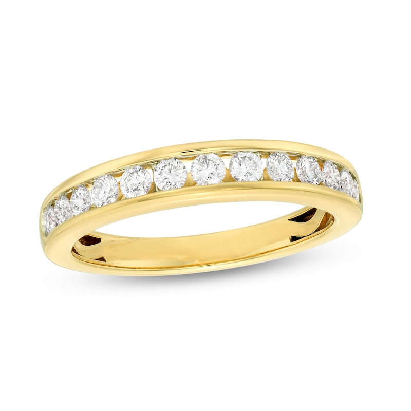 Diamond Wedding Band 1/2 ct tw Round-cut Yellow Gold Plated