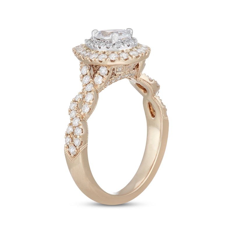 Neil Lane Diamond Engagement Ring 1 ct tw Pear & Round-cut Two-Tone Gold Plated