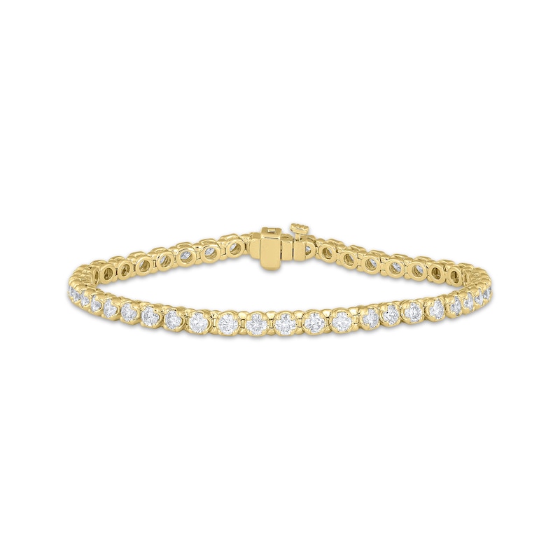 Diamond Tennis Bracelet 5 ct tw Yellow Gold Plated 7"