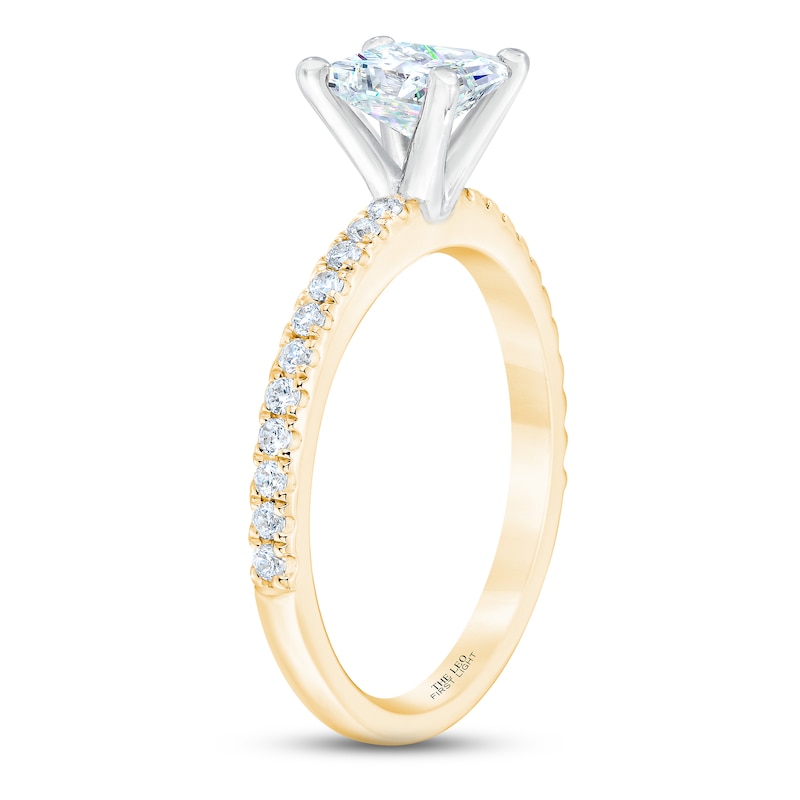 THE LEO First Light Diamond Princess-Cut Engagement Ring 1-1/5 ct tw Yellow Gold Plated