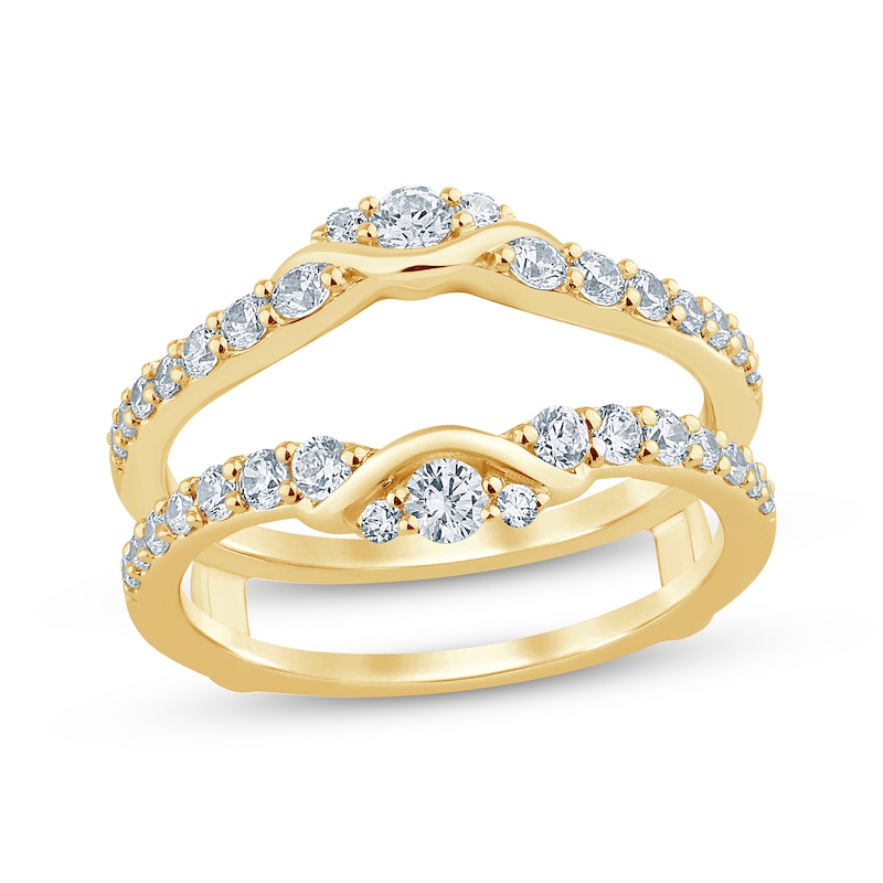 Diamond Enhancer Ring 3/4 ct tw Yellow Gold Plated