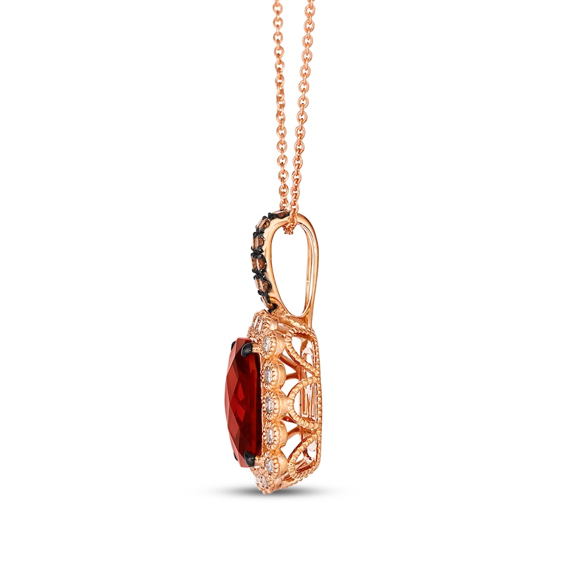 Le Vian Vault Garnet Necklace 1/2 ct Diamonds Strawberry Gold Plated 20"