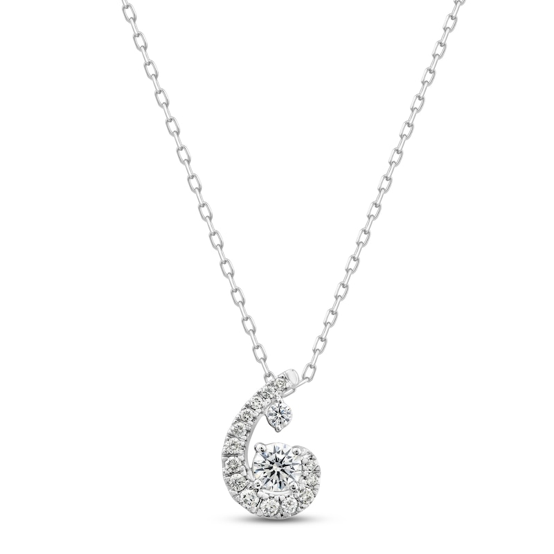 Purest Love Diamond Necklace 1/2 ct tw Round-cut White Gold Plated 18"