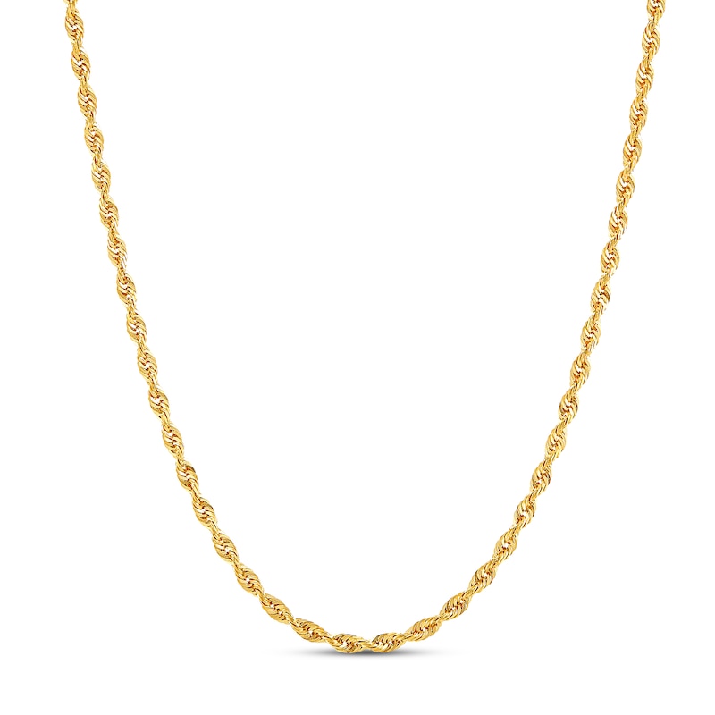 Solid Rope Chain Yellow Gold Plated 18"