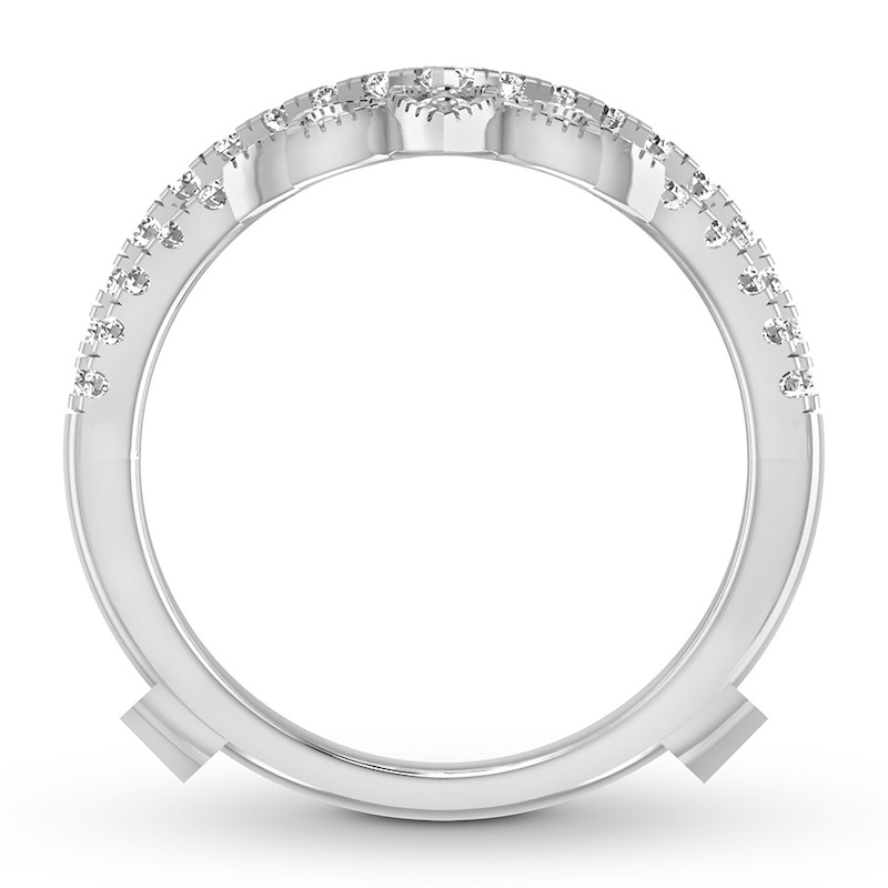 Diamond Enhancer Ring 1 ct tw Round-cut White Gold Plated