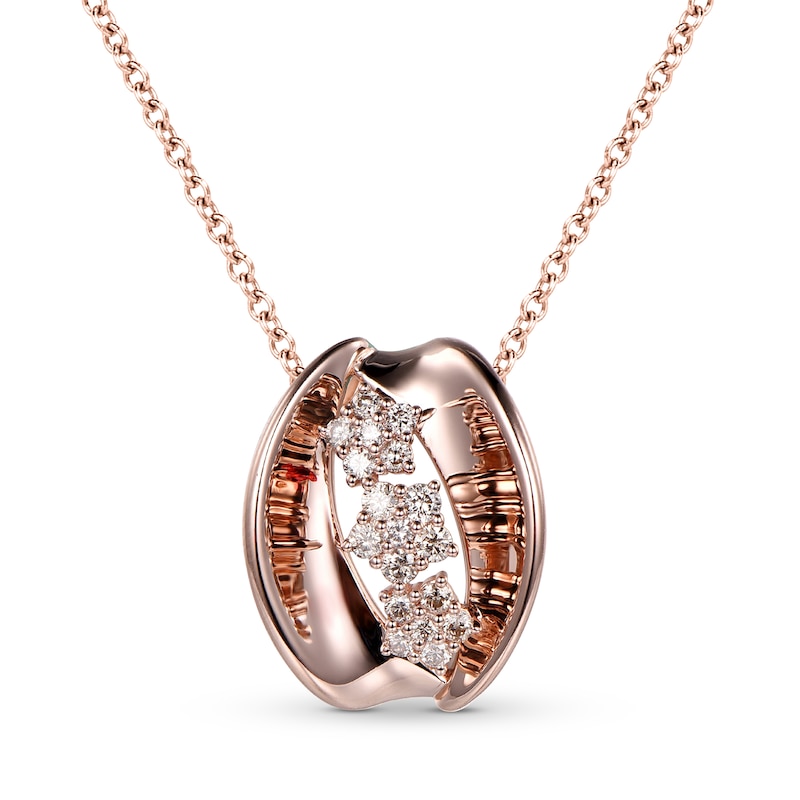 Le Vian Creme Brulee Diamond Necklace 3/8 ct tw Strawberry Gold Plated 20"