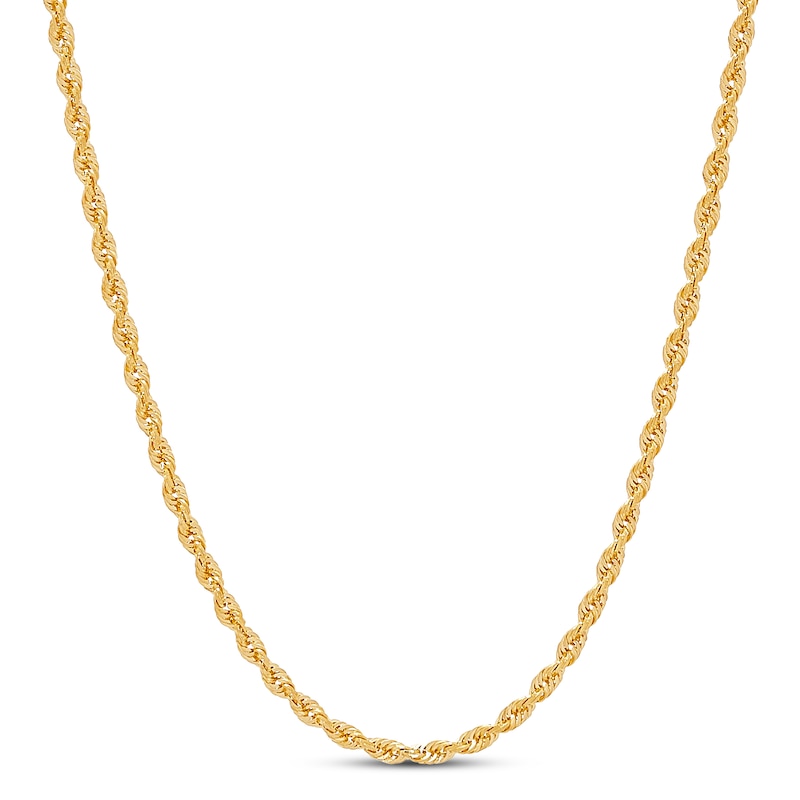 Solid Rope Chain Yellow Gold Plated 20"
