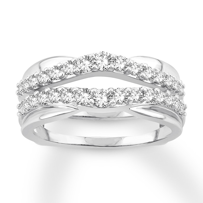 Diamond Enhancer Ring 3/4 ct tw Round-cut White Gold Plated