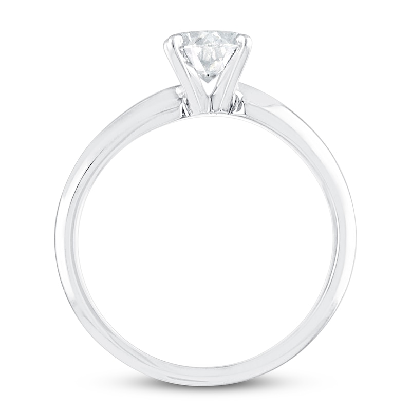 Diamond Solitaire Engagement Ring 1 ct tw Oval-Cut White Gold Plated