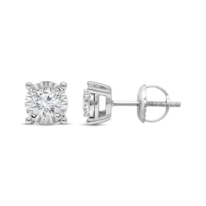 Radiant Reflections 1 ct tw Diamonds White Gold Plated Earrings