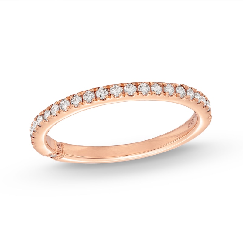 Monique Lhuillier Bliss Diamond Wedding Band 1/4 ct tw Round-cut Rose Gold Plated