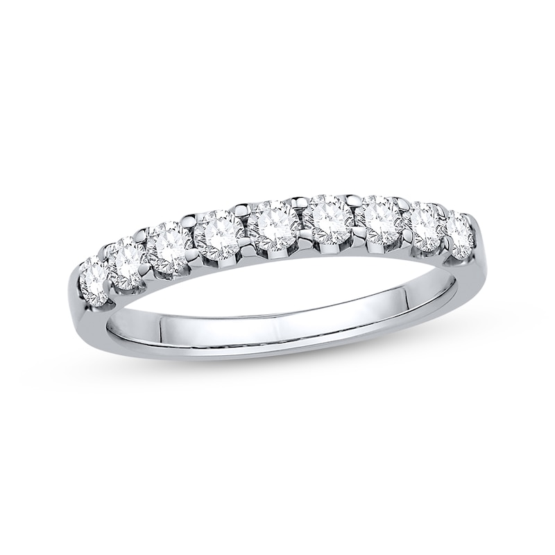 Diamond Wedding Band 1/2 ct tw Round-cut White Gold Plated