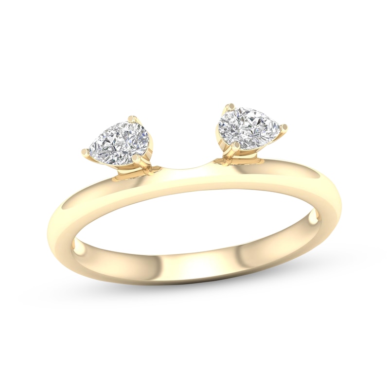Pear-Shaped Diamond Enhancer Ring 1/4 ct tw Yellow Gold Plated