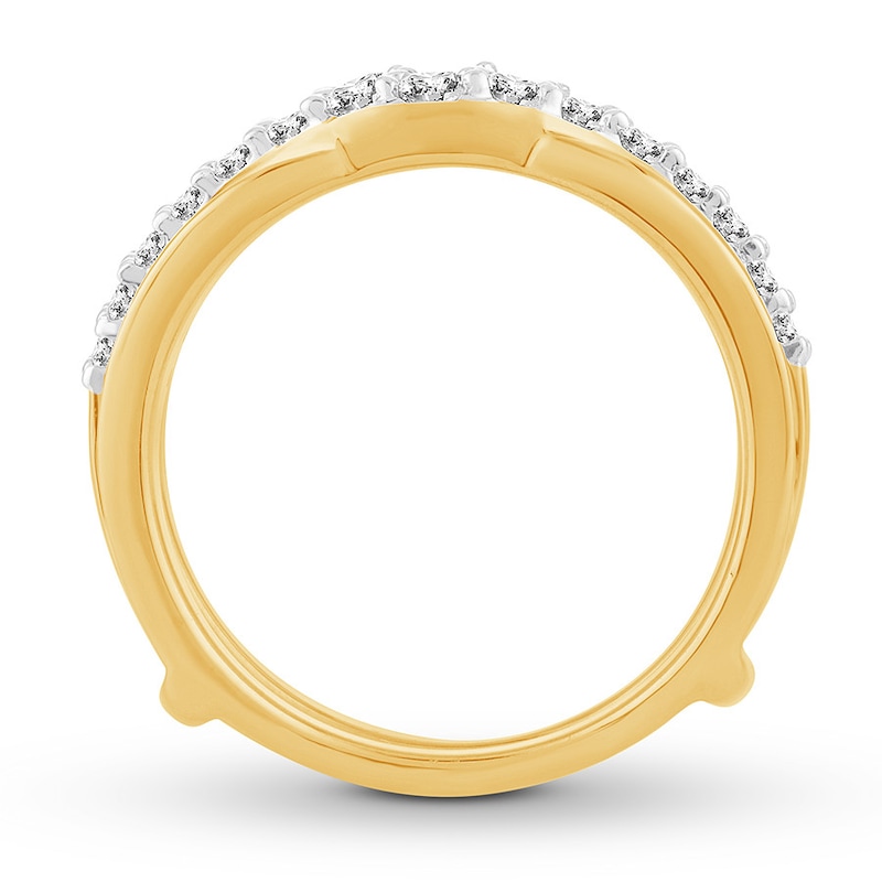 Diamond Enhancer Ring 3/4 ct tw Round-cut Yellow Gold Plated