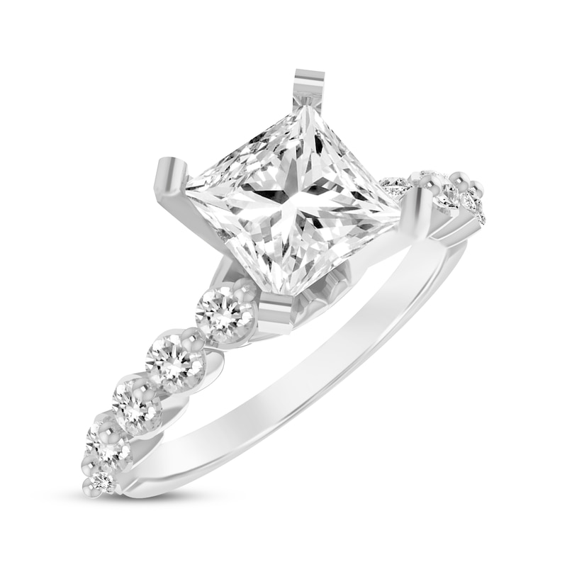 Princess-Cut Diamond Engagement Ring 1-3/8 ct tw White Gold Plated