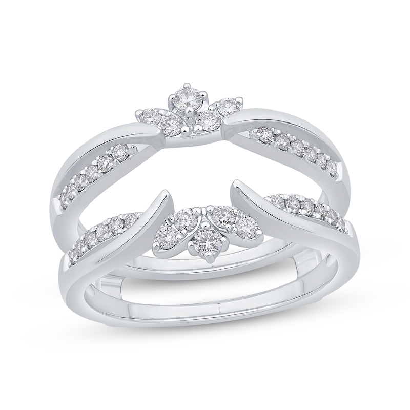 Round-Cut Diamond Enhancer Ring 3/8 ct tw White Gold Plated