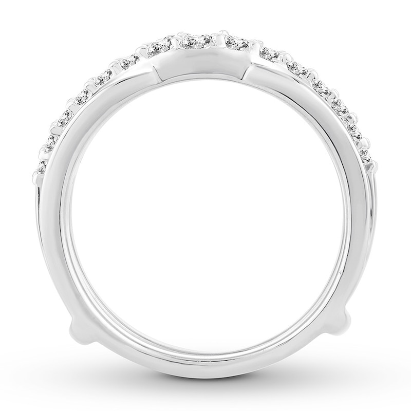 Diamond Enhancer Ring 3/4 ct tw Round-cut White Gold Plated