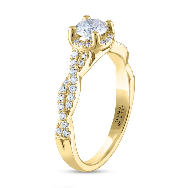 THE LEO Ideal Cut Diamond Engagement Ring 3/4 ct tw Yellow Gold Plated
