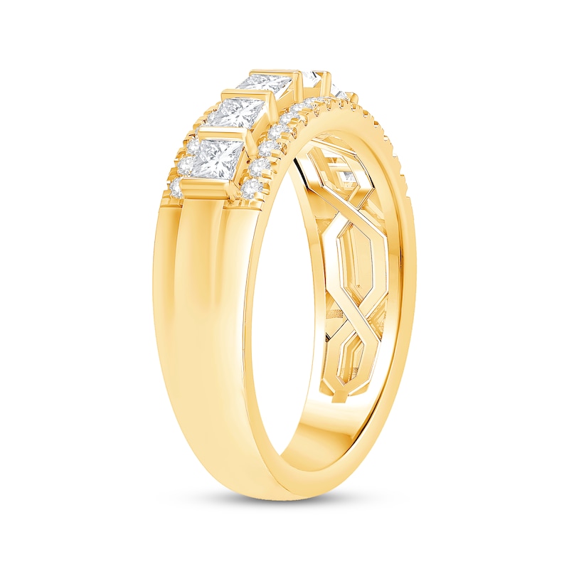 Princess-Cut Diamond Anniversary Band 1 ct tw Yellow Gold Plated