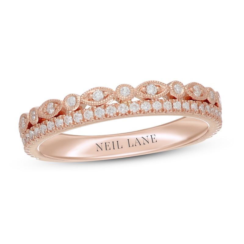 Neil Lane Diamond Wedding Band 1/4 ct tw Round-cut Rose Gold Plated