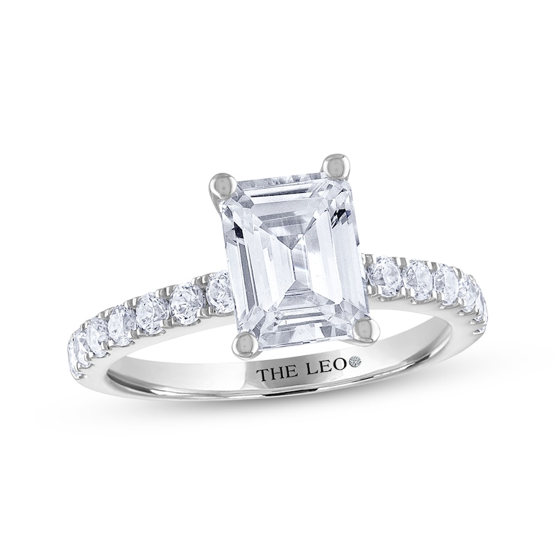 THE LEO Diamond Emerald-Cut Engagement Ring 2-3/8 ct tw White Gold Plated