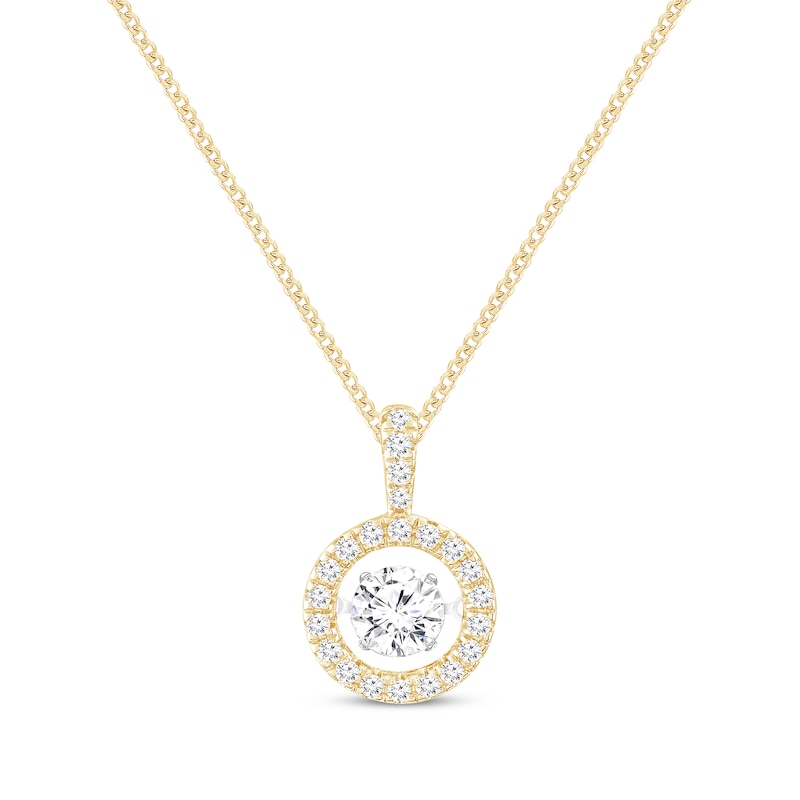Unstoppable Love Lab-Created Diamond Necklace 1 ct tw Yellow Gold Plated 19"
