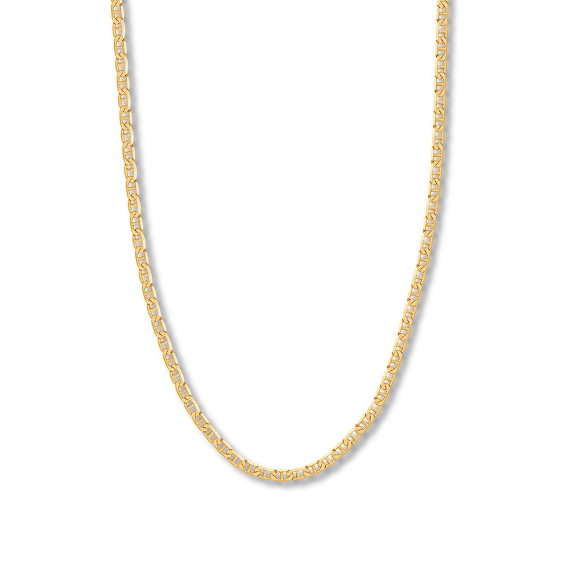 22" Solid Mariner Chain Yellow Gold Plated Appx. 4.4mm