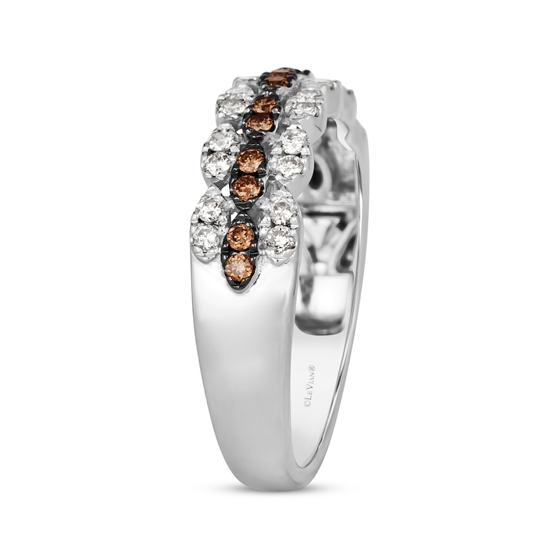 Le Vian Venetian Mosaic Diamond Scalloped Ring 3/8 ct tw Vanilla Gold Plated