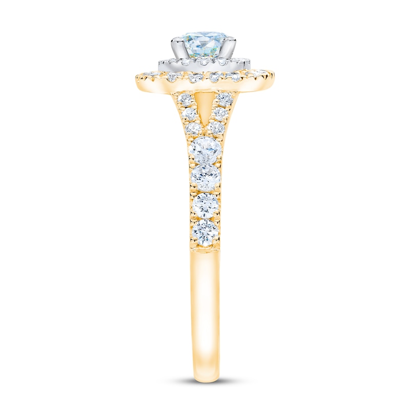 THE LEO First Light Diamond Engagement Ring 1 ct tw Round-cut Two-Tone Gold Plated