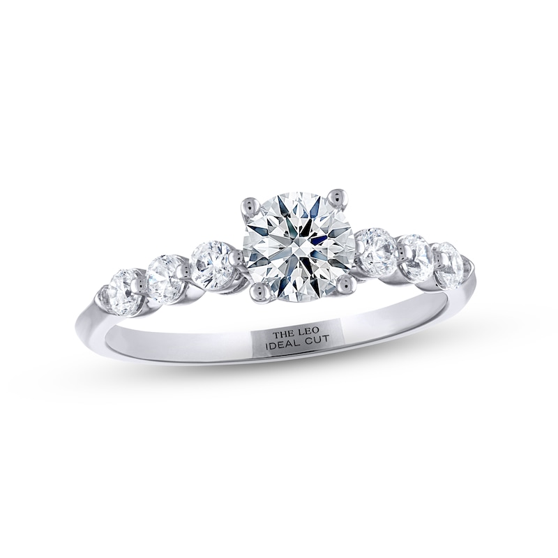 THE LEO Ideal Cut Diamond Engagement Ring 1 ct tw White Gold Plated