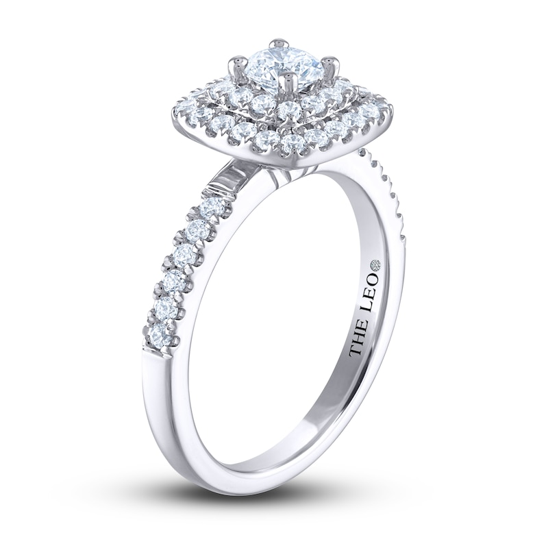 THE LEO Diamond Engagement Ring 3/4 ct tw Round-cut White Gold Plated