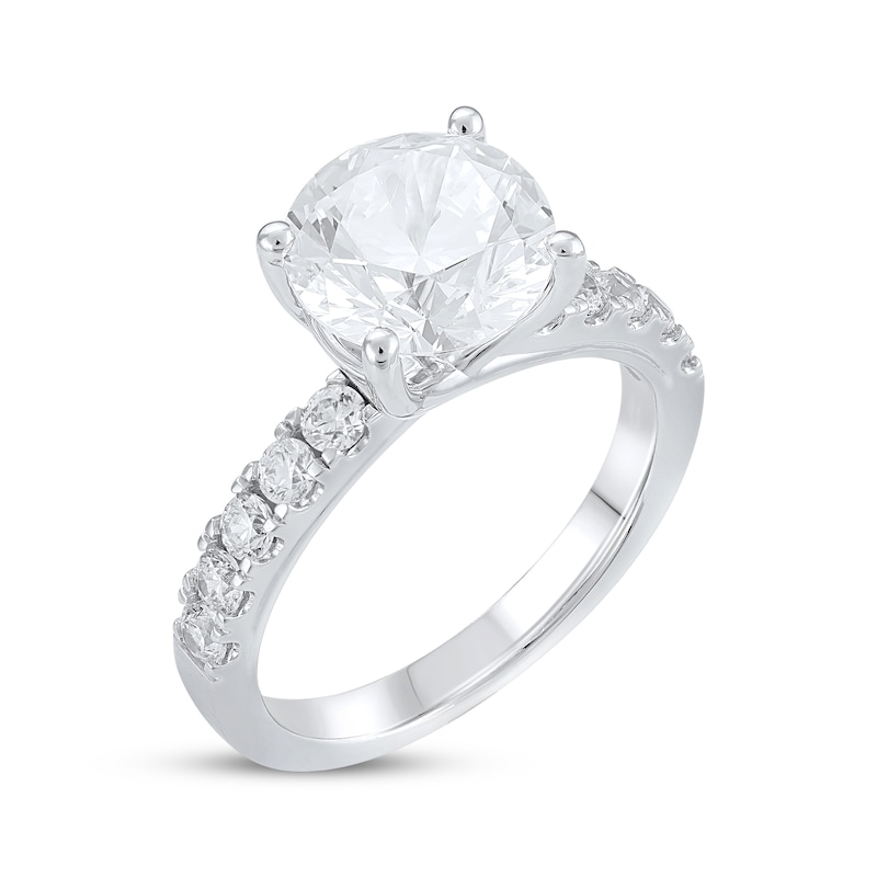 Lab-Created Diamonds by Round-Cut Engagement Ring 3-1/2 ct tw White Gold Plated