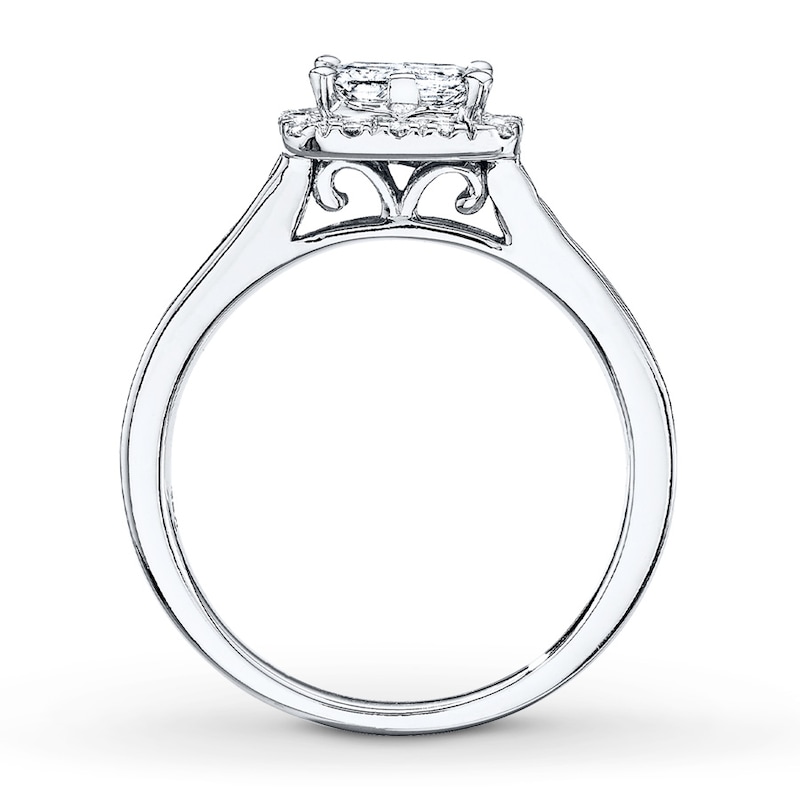 Ring 7/8 ct tw Diamonds White Gold Plated