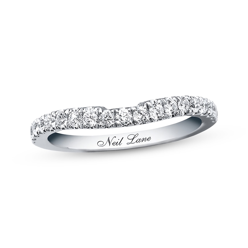 Neil Lane Round Diamond Wedding Band 3/8 ct tw White Gold Plated