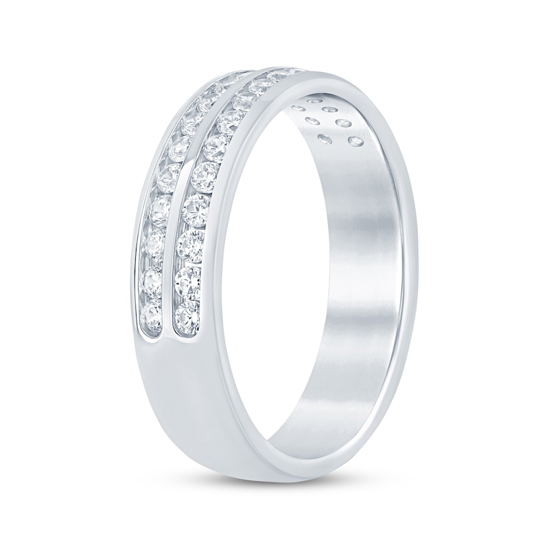 Round-Cut Diamond Anniversary Band 1/2 ct tw White Gold Plated