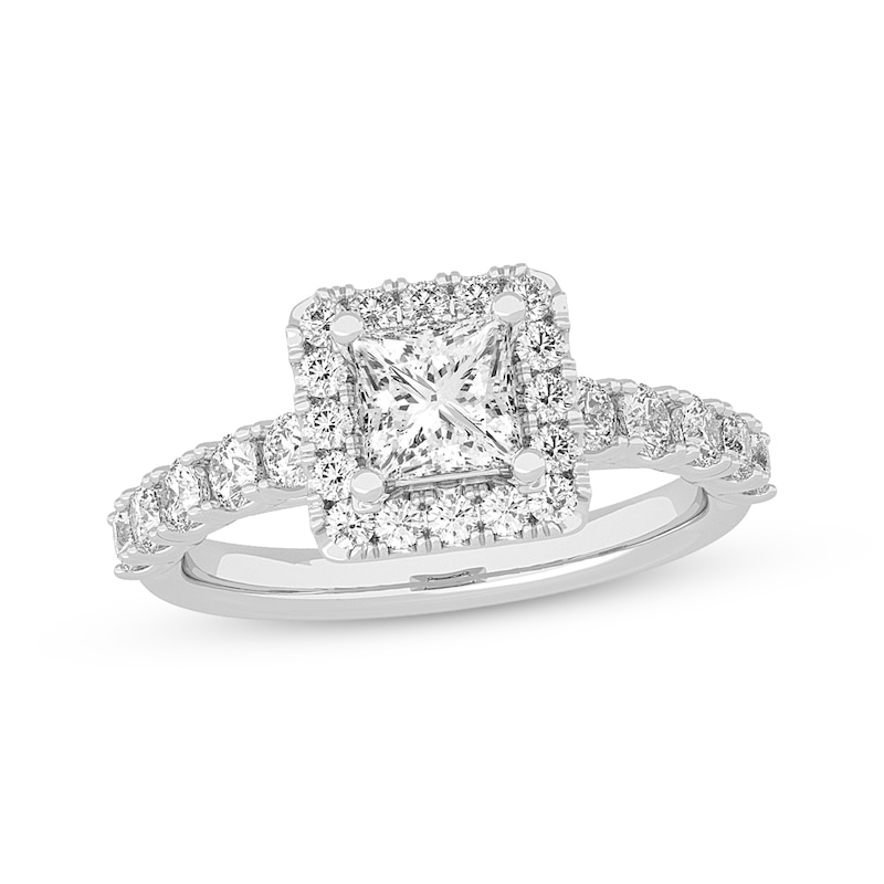 Lab-Created Diamonds by Princess-Cut Engagement Ring 2 ct tw White Gold Plated