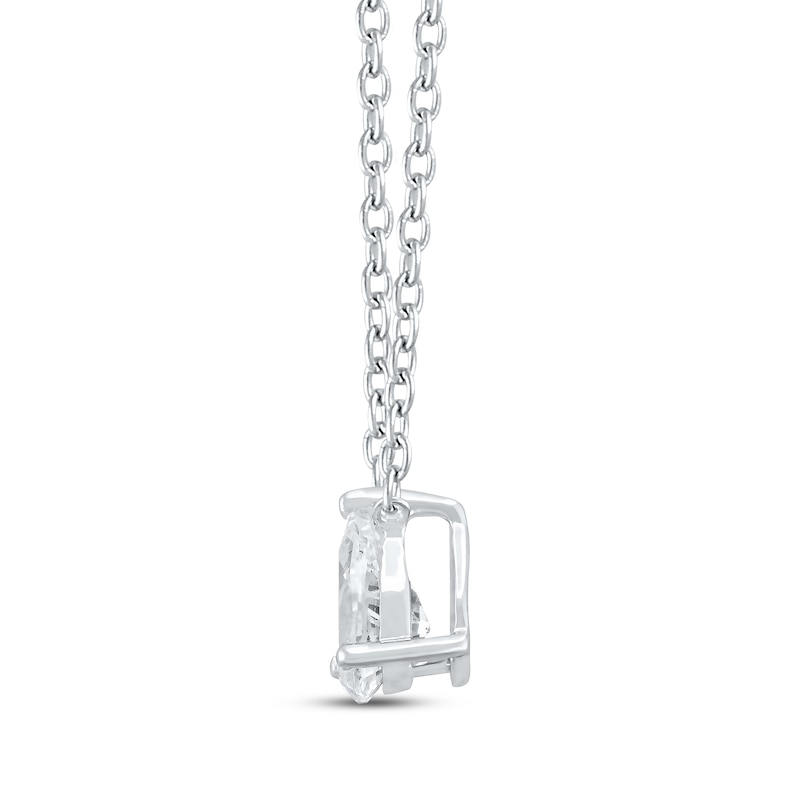 Lab-Created Diamonds by Pear-Shaped Solitaire Necklace 1/2 ct tw White Gold Plated 19"